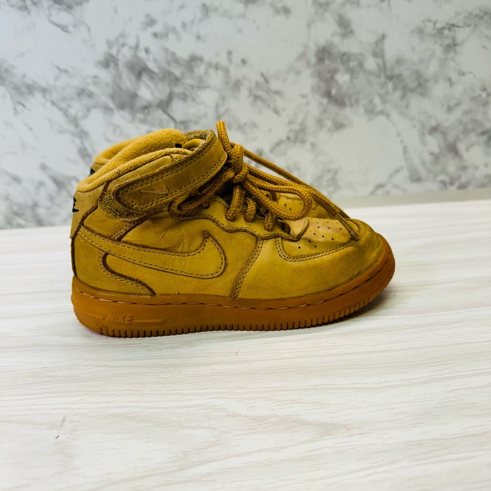 Nike Shoes Toddler 10C Air Force 1 High Tops Wheat Sneakers Kids AH0757-203